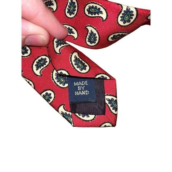 Polo Ralph Lauren Red Paisley 100% Silk Handmade in USA Neck Tie - Picture 4 of 5